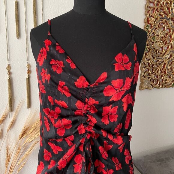 Aqua Red and Black Flower Dress (XSmall) NWOT - Picture 3 of 6